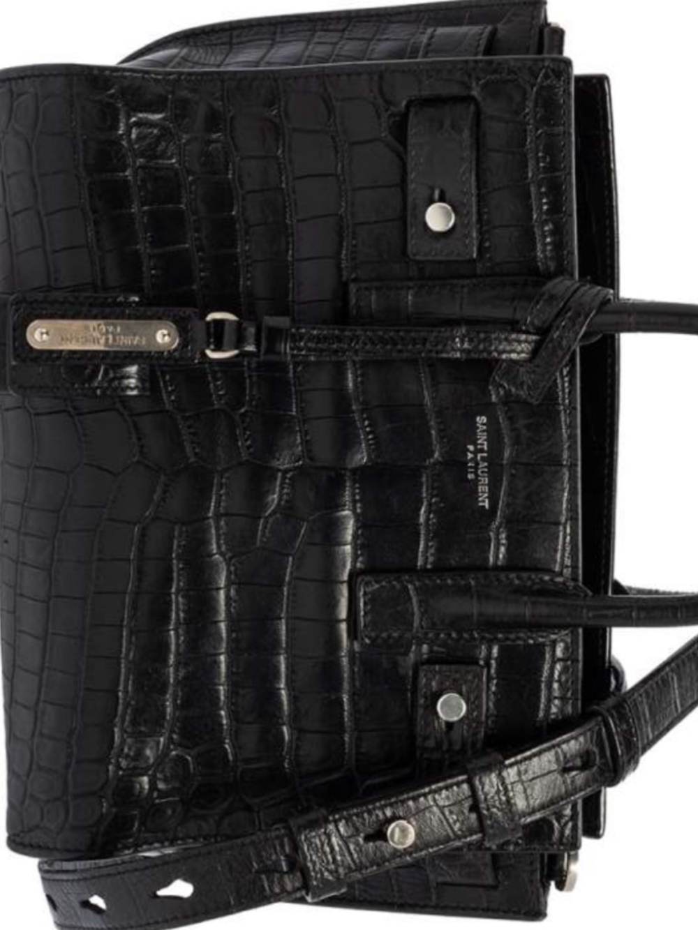 YSL sac de jour crocodile nano black